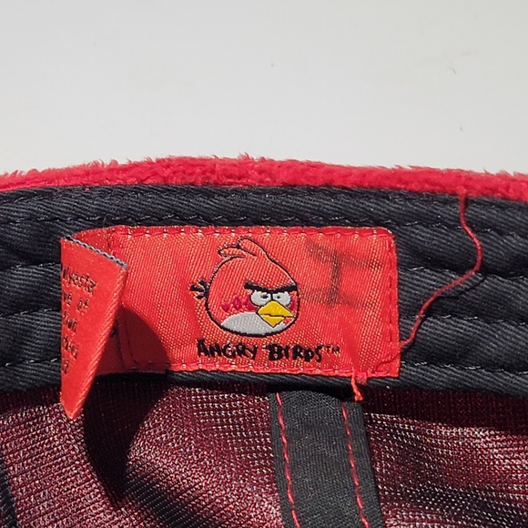 2012 RED ANGRY BIRDS Baseball Cap Hat Fuzzy Flatbill Adjustable Snapback. - Picture 7 of 7